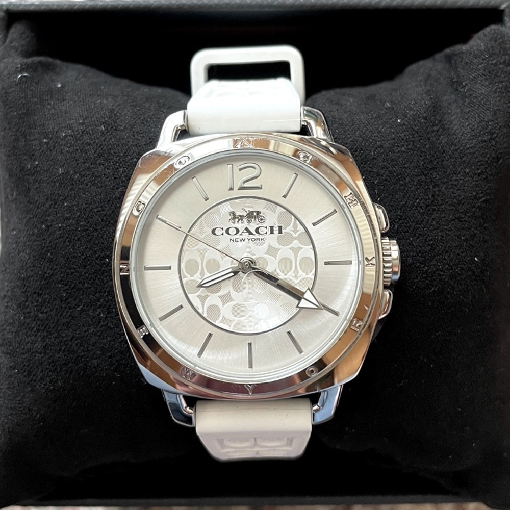 Coach Silver and White Watch